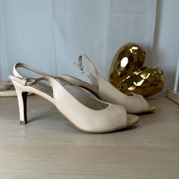 COLE HANN Maya Sling Back Nude Leather Pump - Picture 2 of 11